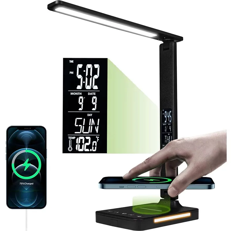 

Folding Light Emitting Diode Lamp, Lamp with Wireless Charger Flexible Touch Control Night Light