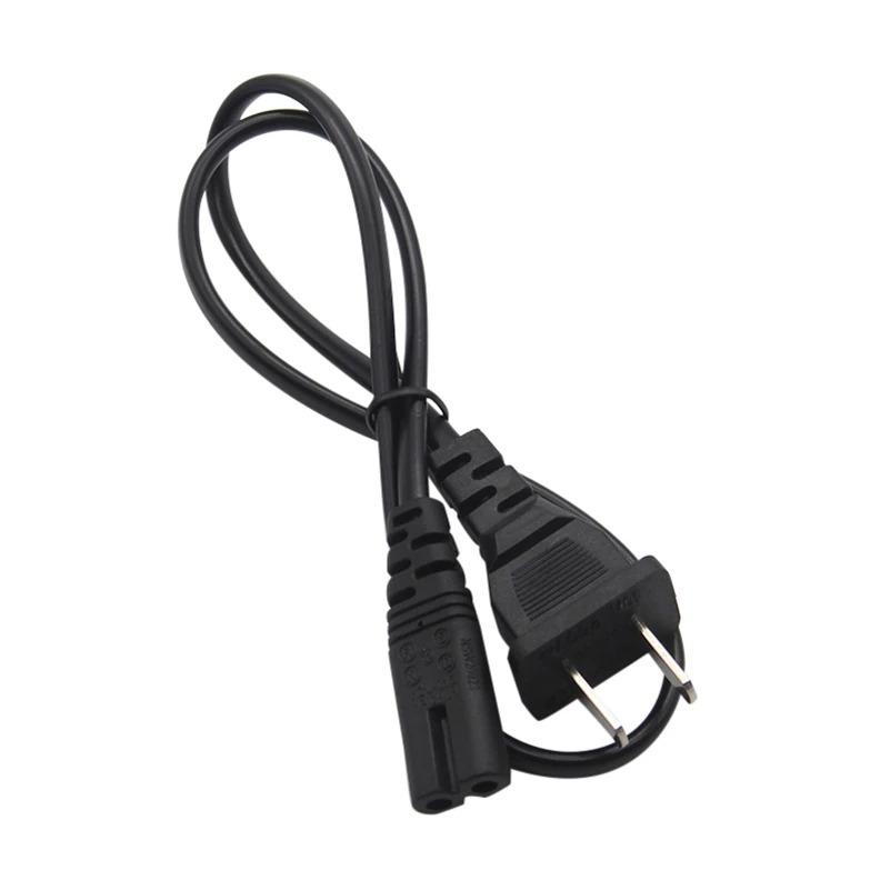 0.6M 2ft 2 Pin Prong Female AC EU Power Supply Cable Cord US Power Extension Cord Lead Wire Power Cord For Desktop Laptop Radio