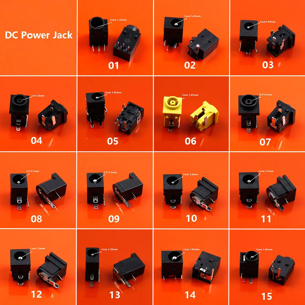 

10Pcs DC Connectors 5.5x2.1mm/2.5mm 5.0x3.0mm DC Power Plug Female Jack Socket Nut Panel Mount DC Power Adapter Connector