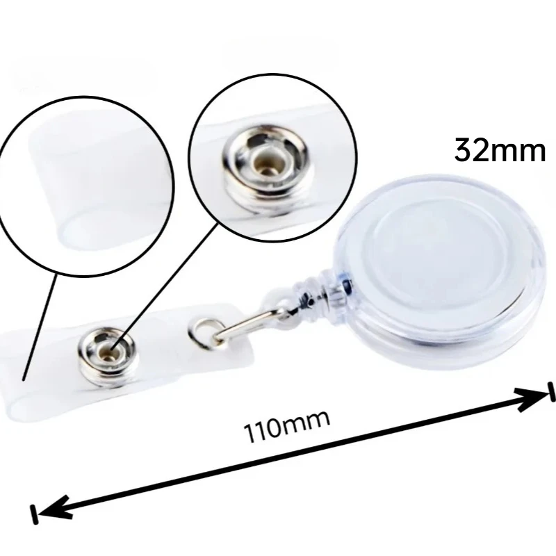 

1Pc Retractable Badge Reel Employee Staff Working Permit Tag Clip Badge Holder Reel ID Pass Card Cover Case Anti Loss Badge Reel