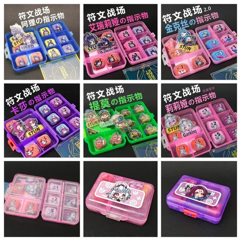 6syles TCG Teemo Acryl TOKEN Schadenindikator-Set Lillia Kaisa STUN GANKING Tank Counter Brettspiel-Zubehör Spielzeug Geschenke