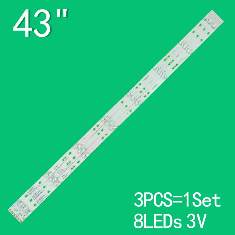 LED Backlight strip 8 lamp For 43'' TV CRH-B43303003086BK-REV1.1 LE43AL88K88 RF-AE430E30-0801S-06 LE43AL88K20 LE43A31 43A6