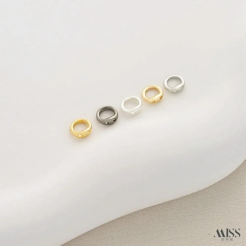 

14K Gold Color Double-hole Hidden Coil Closing Closed Ring DIY Pearl Bracelet Necklace Connecting Buckle Jewelry Accessories