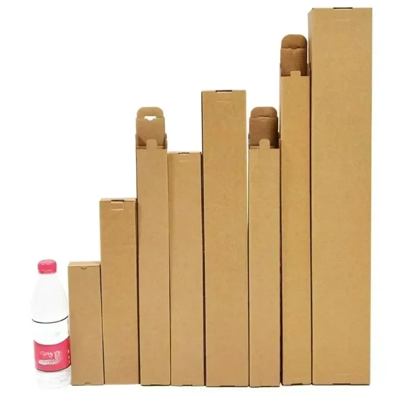 2mm Fine Long Corrugated Paper Package Box Three Layer Express Thick Cardboard Box Rectangular Folding Socket Packing Carton