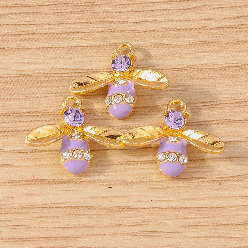 10pcs Mix Cartoon Colorful Enamel Animal Bee Charms for Jewelry Making Earrings Bracelet Pendants Necklace DIY Crafts Supplies
