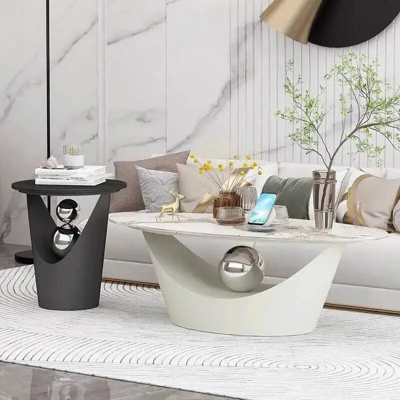 Mesa de Centro Clássica Europeia com Design Único, Mesa de Centro Glam Moderna para Sala de Estar, Mobiliário de Sala de Estar