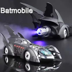 1:18 Scale 1995 1989 Batmobile Model Car Toys Alloy Diecast Sports Cars Sound Light Door Opened Shock Absorption Gifts for Boys