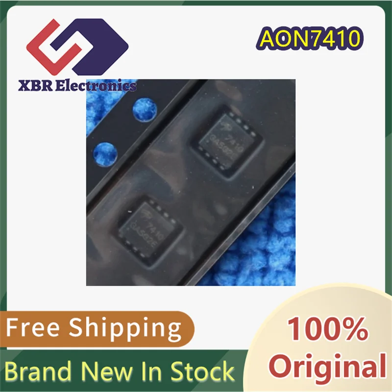 (5/50 piece) AON7410 Surface Mount DFN3X3-8 7410 Single N-Channel 30V 24A MOSFET Brand New Authentic In Stock