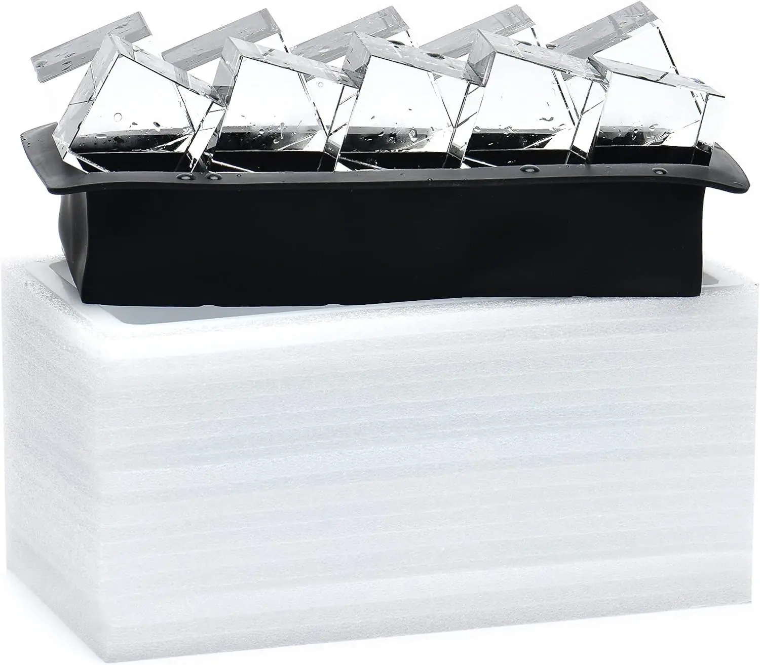 

Форма для льда Clear Ice Cube Maker Tray - силиконовая форма для прозрачных кубиков льда 2 дюйма, 10 больших кристаллических кубиков льда для виски и коктейлей