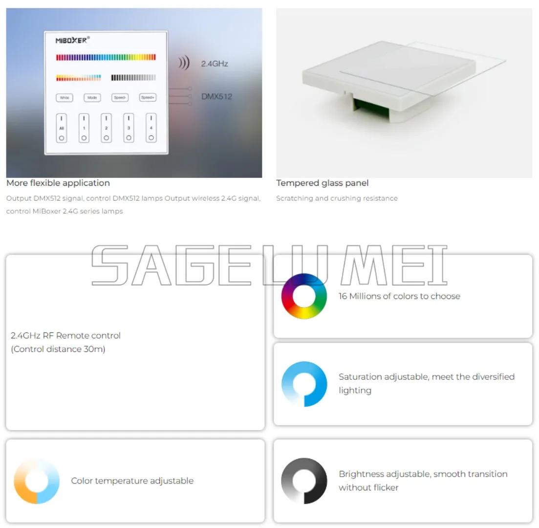D1/D2/D3/D4/D5-CX DMX512 Miboxer Constant Voltage DMX512 & RDM Decoder Master Controller Single Color RGB RGBW RGBCCT X1/2/3/4/5