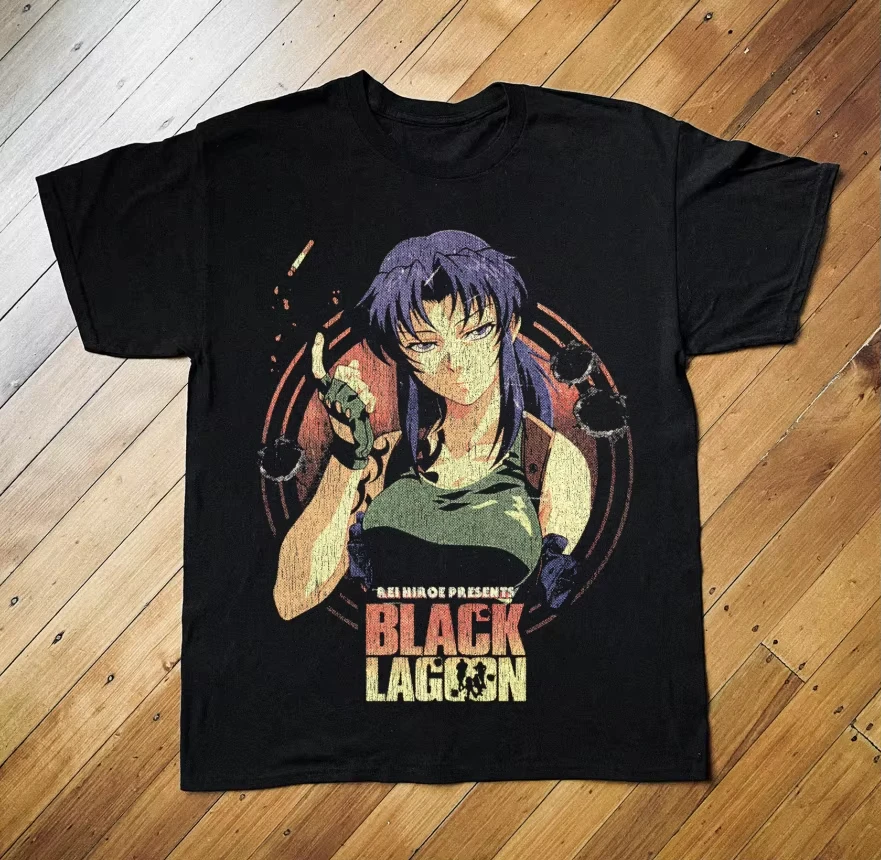 Black Lagoon Oversized Unisex T Shirt Streetwear Cotton New Retro Short Sleeves Graphic Fashion Street Streetwear Trendy soft