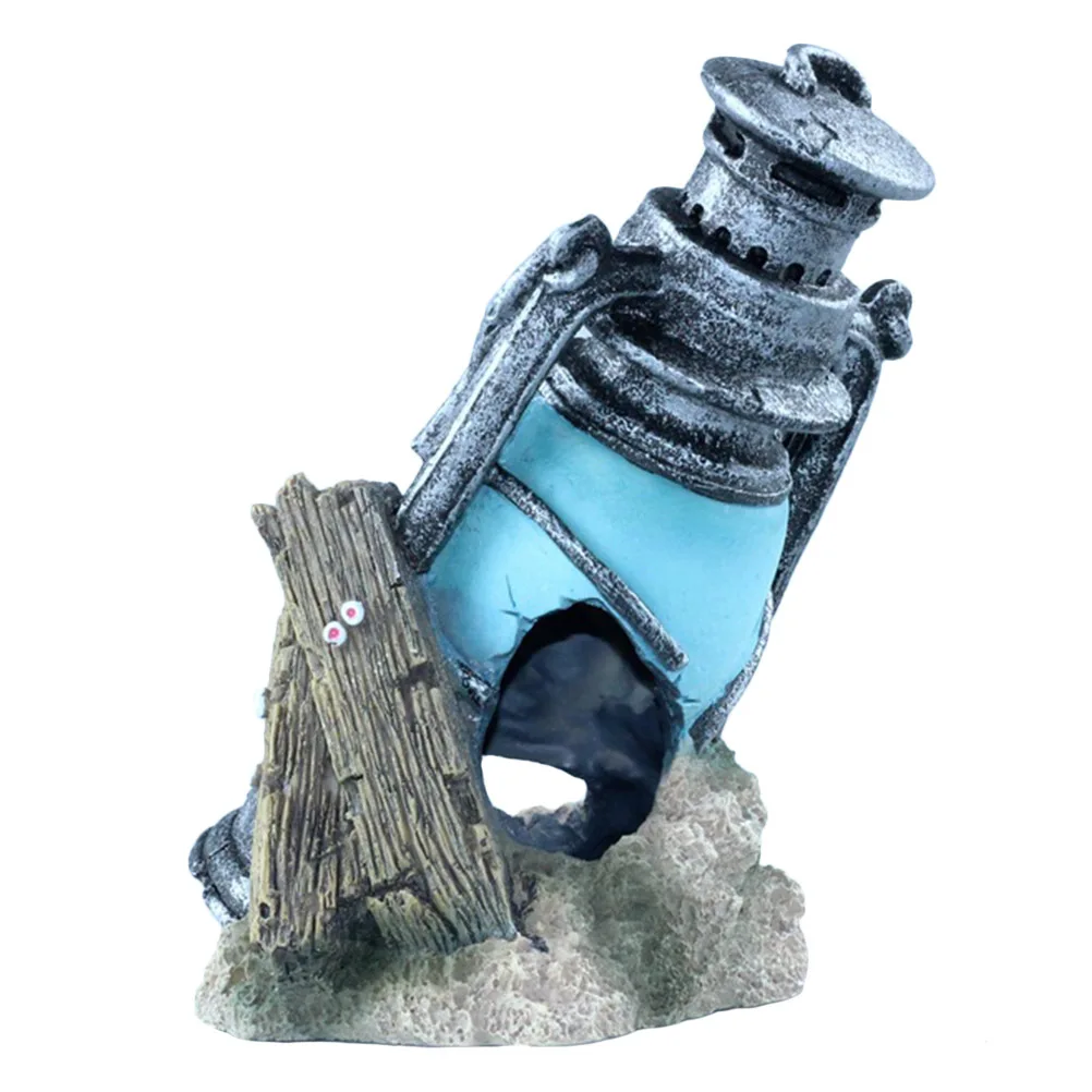 

Aquarium Ornaments Resin Decoration Fish Tank Landscape Ornament Hideaway Shelter Visual Interest Safe for Fish Shrimp