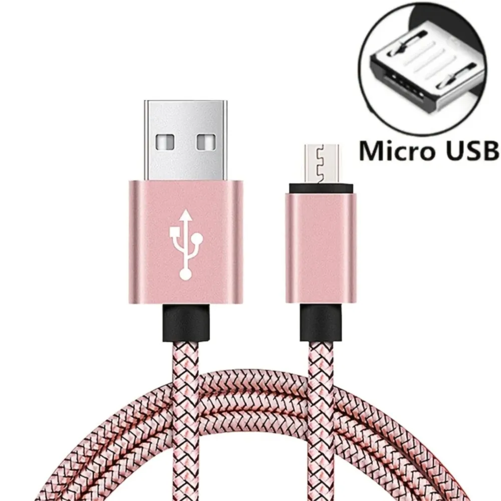 Micro-USB-Kabel Datensynchronisierung 2A Schnellladung 1/3/5 Stück geflochtenes Nylon-Ladekabel für Samsung Huawei HTC Android USB-Mikrotelefon – Detail 13