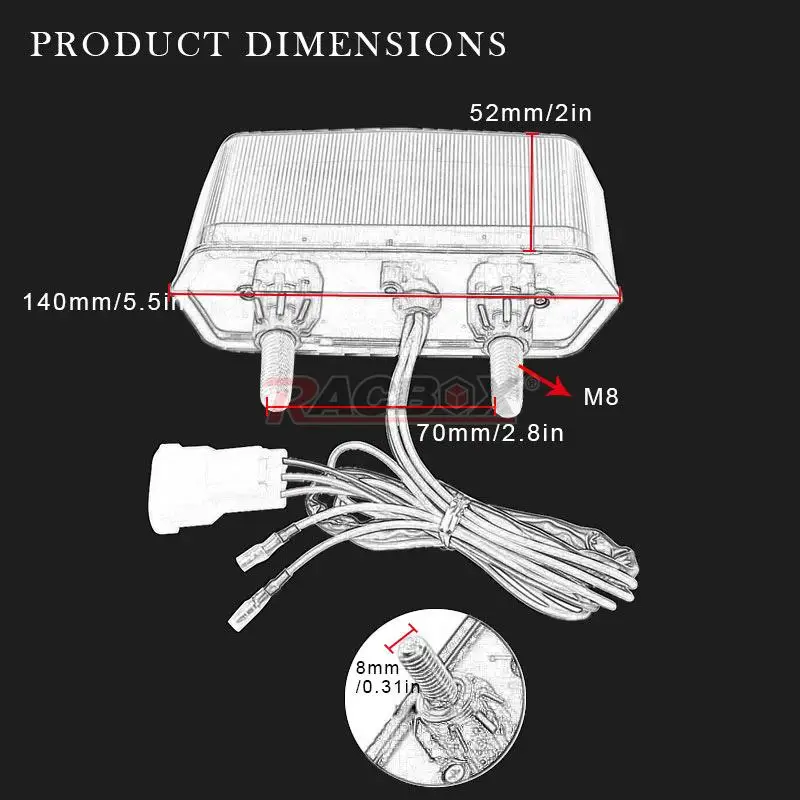 Racbox Motorcycle LED Taillight Rear Tail Amber Turn Signal Red Brake Lamp Light 12V Waterproof For HONDA MSX /Grom 125 13-16