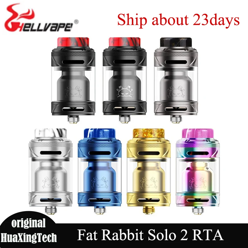 

Оригинальный распылитель Hellvape Fat Rabbit Solo 2 RTA 3/5 мл, одинарная/двойная катушка, диаметр 25 мм, 510 ниток, испаритель для электронных сигарет
