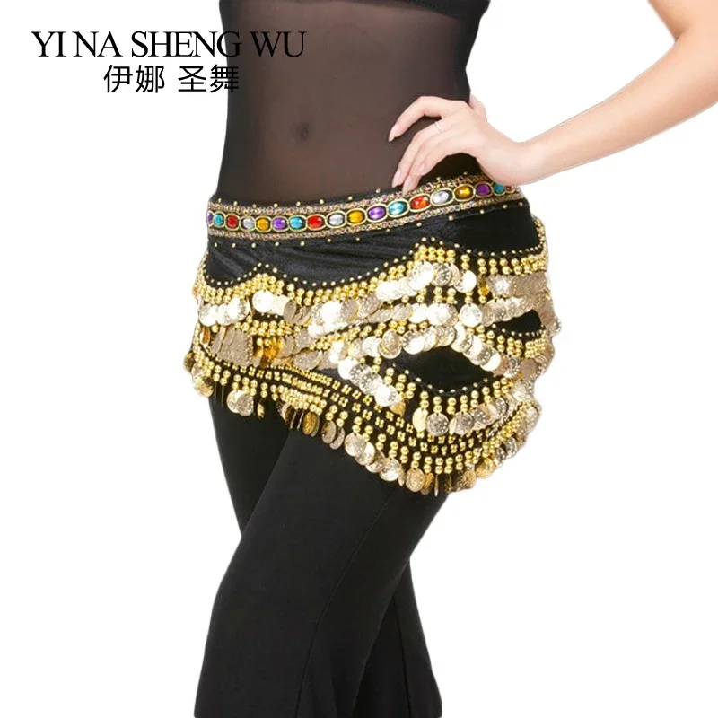 

Пояс для танца живота, новейший многоцветный пояс со стразами, поясная цепочка для танца живота, шарф с кристаллами, поясная цепочка для танца живота, бархатный шарф