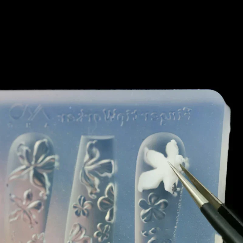 مسمار قالب من السيليكون الإغاثة الفاكهة الفراولة البرتقال شكل نحت منحني مسمار الفن قالب ثلاثية الأبعاد شفافة مسمار الفن زينة DIY بها بنفسك