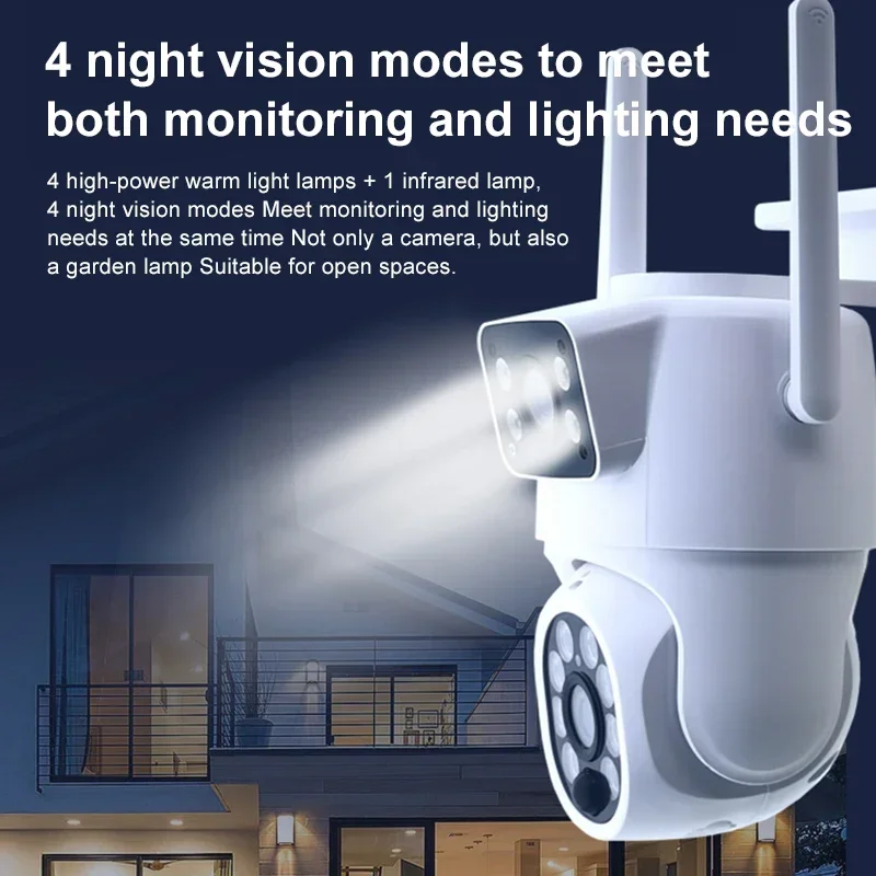 Tuya Telecamera WiFi solare Esterna 10MP Dual Len 4K Doppio schermo PTZ Telecamera Wireless Batteria a bassa potenza Telecamera di sicurezza PIR Auto Tracking