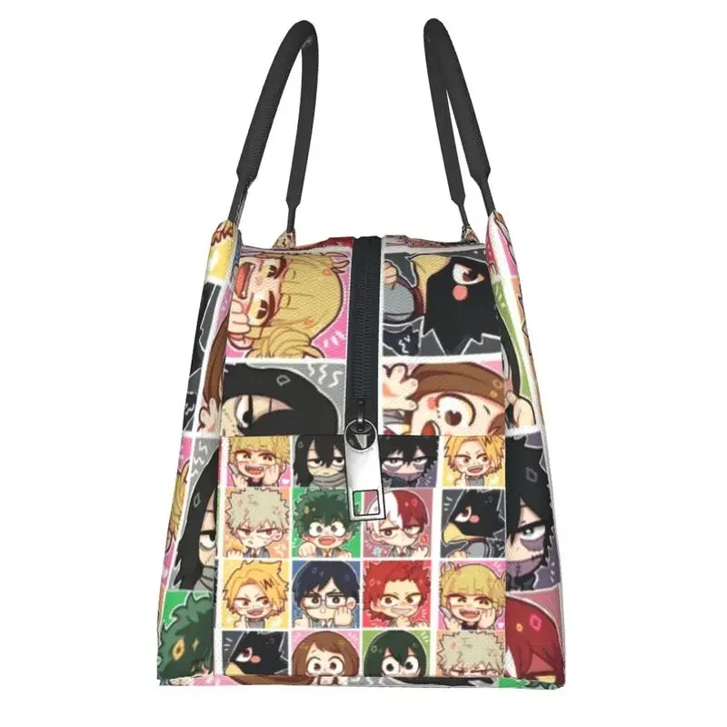 My Hero Academia Elites Of Class Lancheiras resuáveis femininas à prova d'água Anime Manga Cooler Bolsa térmica para almoço isolada para alimentos