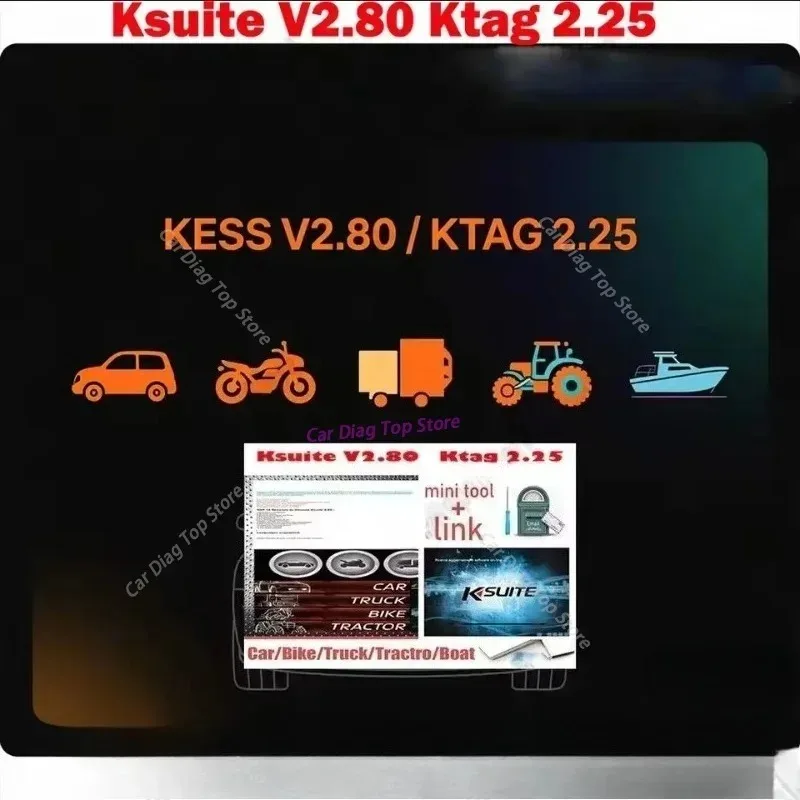 2026-nuovo-checksum-ktag-cloneとkessソフトウェアksuite-280（kess-v5017用）ecuプログラマー、ecuチップチューニングツールktag-225