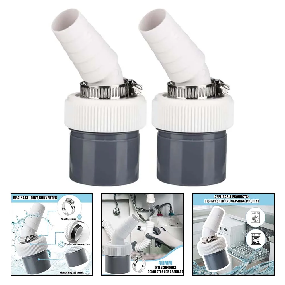 PVC Drain Adapter Grey White Color Washing Machine Drain Adapter 45-Degree Angled Inlet Input Diameter 18-24MM
