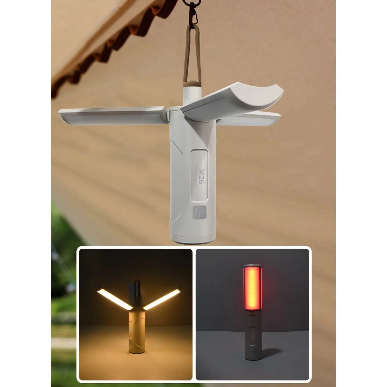 TYPE-C charging 3000mAh foldable LED camping light, M26 high specification, 2 lights/lighting