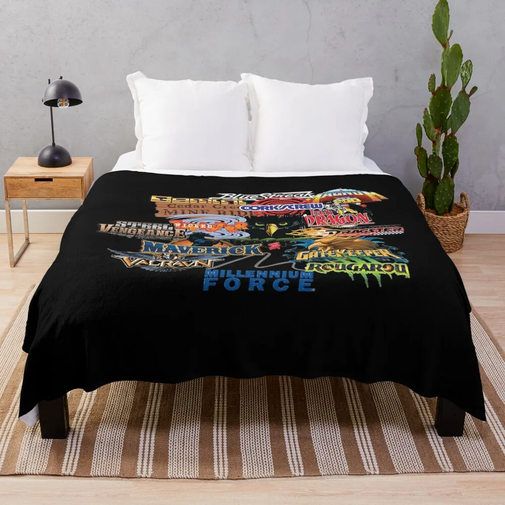 Cedar Point Roller Coaster Designer Classic T-Shirt Throw Blanket Cute Plaid Travel Quilt Blankets For Bed Blankets