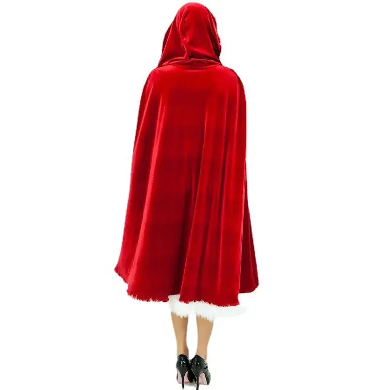 Deluxe Christmas Cloak for Adults and Children - Hooded Santa Claus Costume for Cosplay and Party