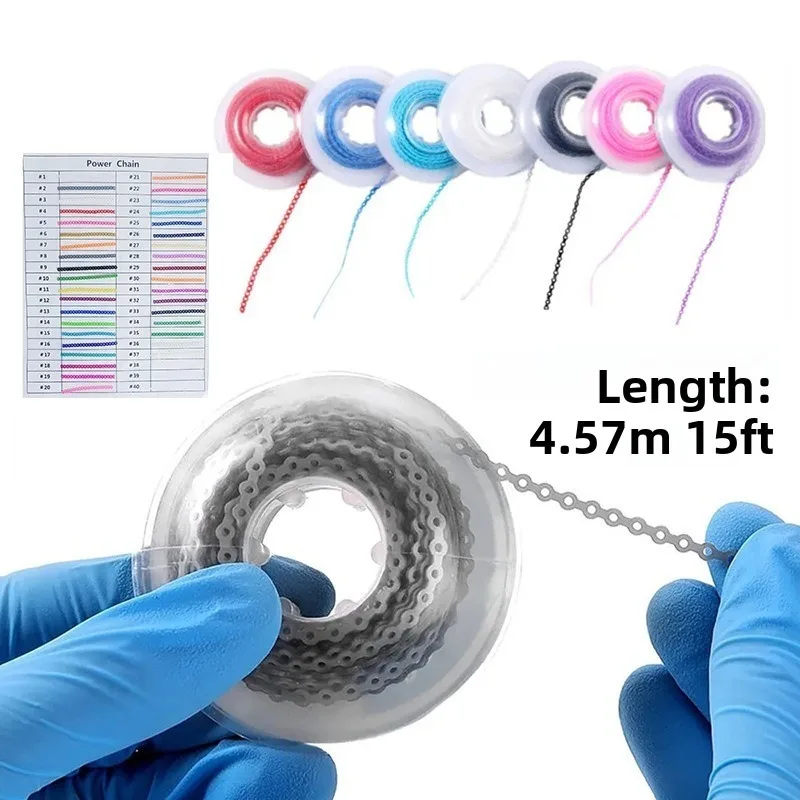 Dental Orthodontic Elastic Power Chain For Braces Rubber Band Ultra Powerchains Long/Short/Continuous Ortho Materials