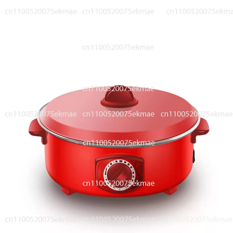 12-inch Red Electric Hot Pot – Multifunctional Electric Hot Pot for Home and Halls of Residence, Electric Wok