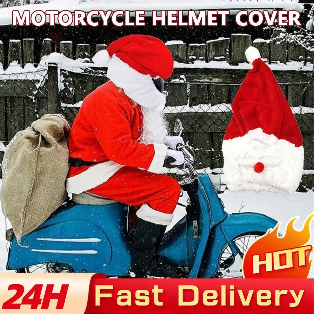 

Motorcycle Helmet Cover Christmas Santa Motorcycle Hat Helmet Decoration Cover Cycling Cap Cover Racing Helmet RV Safe A0M3