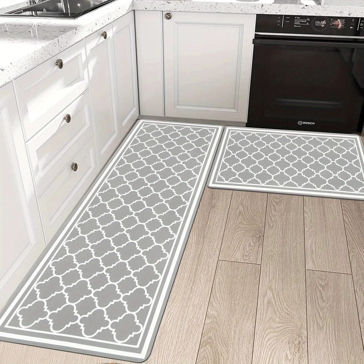 VIKAMA Kitchen Floor Mat 2-Piece Set — Non-Slip High-Quality Rustic Style Floor Mats, Comfortable Standing Mats home