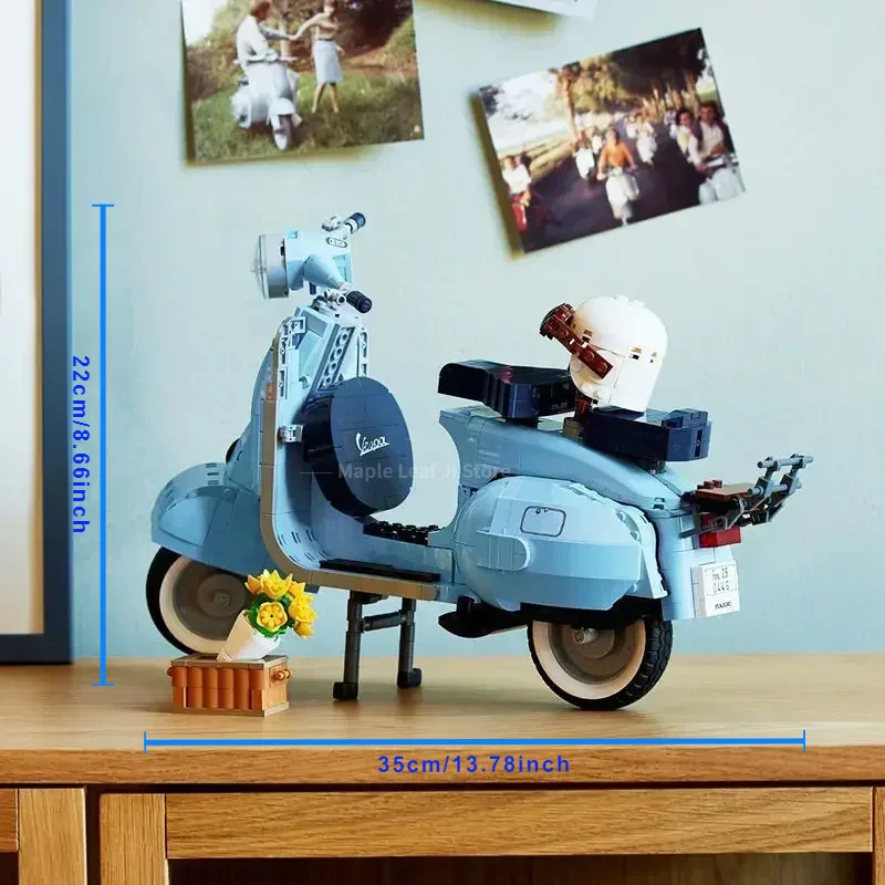 Technical Roman Holiday Vespa 125th Motorcycle Scooter Building Blocks Brick Model Toy Kids For Christmas And Birthday Gifts