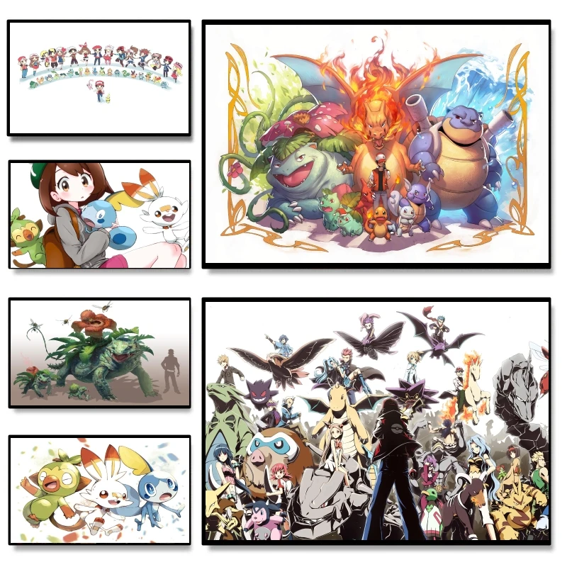 

Canvas Posters Pokemon Paintings Bulbasaur Birthday Gift Home Decoration Spray Painting Waterproof Decorative Picture Print Wall