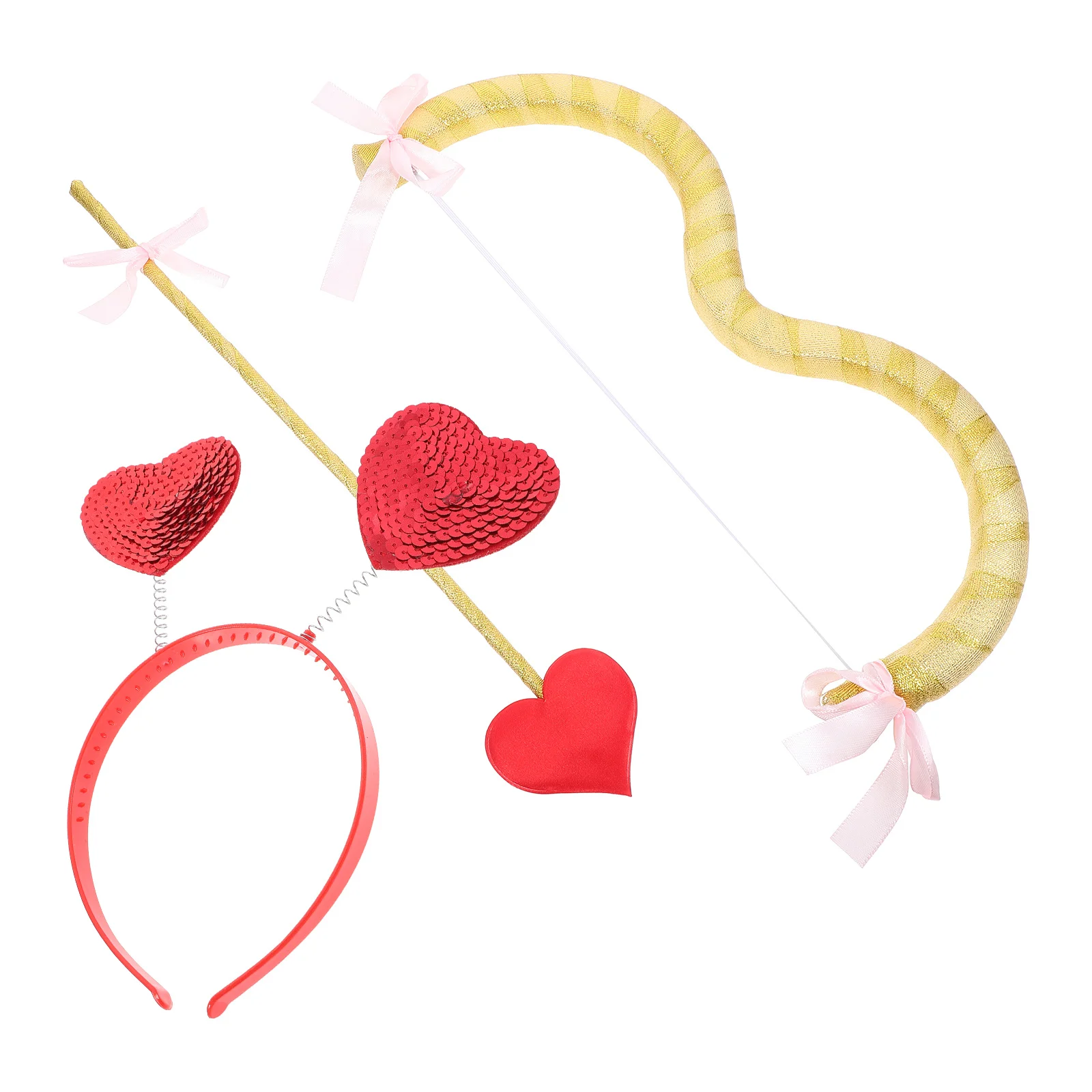 

1Set Cupid Bow Arrow Headband Set Comfortable Lightweight Cupid Costume Accessory for Valentine Party Cosplay Photo Props Stage