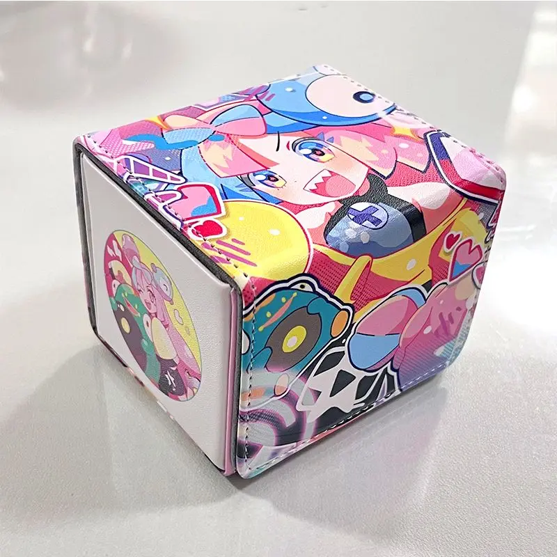 Cartoon Anime Iono Card Storage Box Cute Print Magnetic Box Suitable for Ptcg Otcg Ocg Ws and Other Board Game Cards