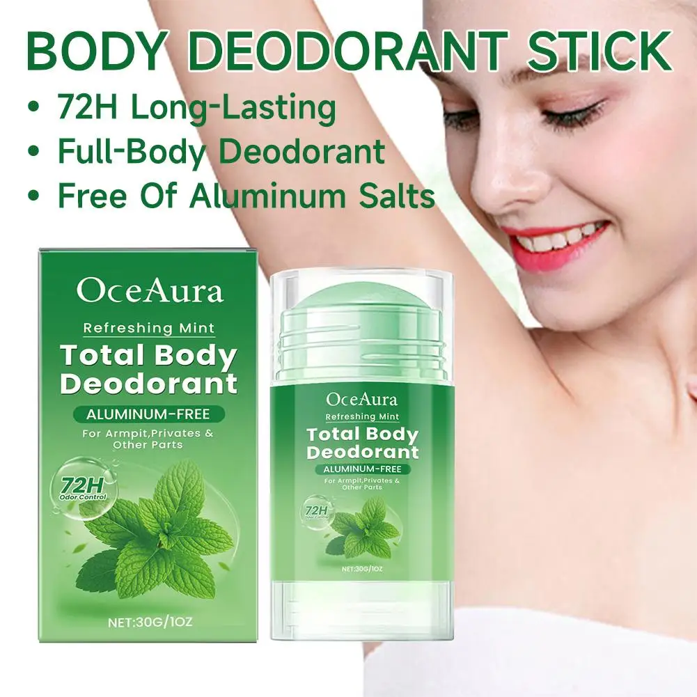 1/2PCS Natural Deodorant Stick For Women Men, Mint Underarm Deodorant Stick Body Odor Remover Lasting Armpit Anti Sweaty Stick