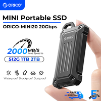 ORICO Mini Portable SSD 20Gbps External Solid State Drive USB3.2 Gen2 2TB 1TB Type- C PSSD for Outdoor Workers Photographer