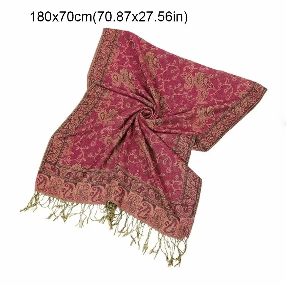 Moda borlas Paisley chal protección solar estilo étnico protector solar chal bohemio bufanda larga de Cachemira mujeres