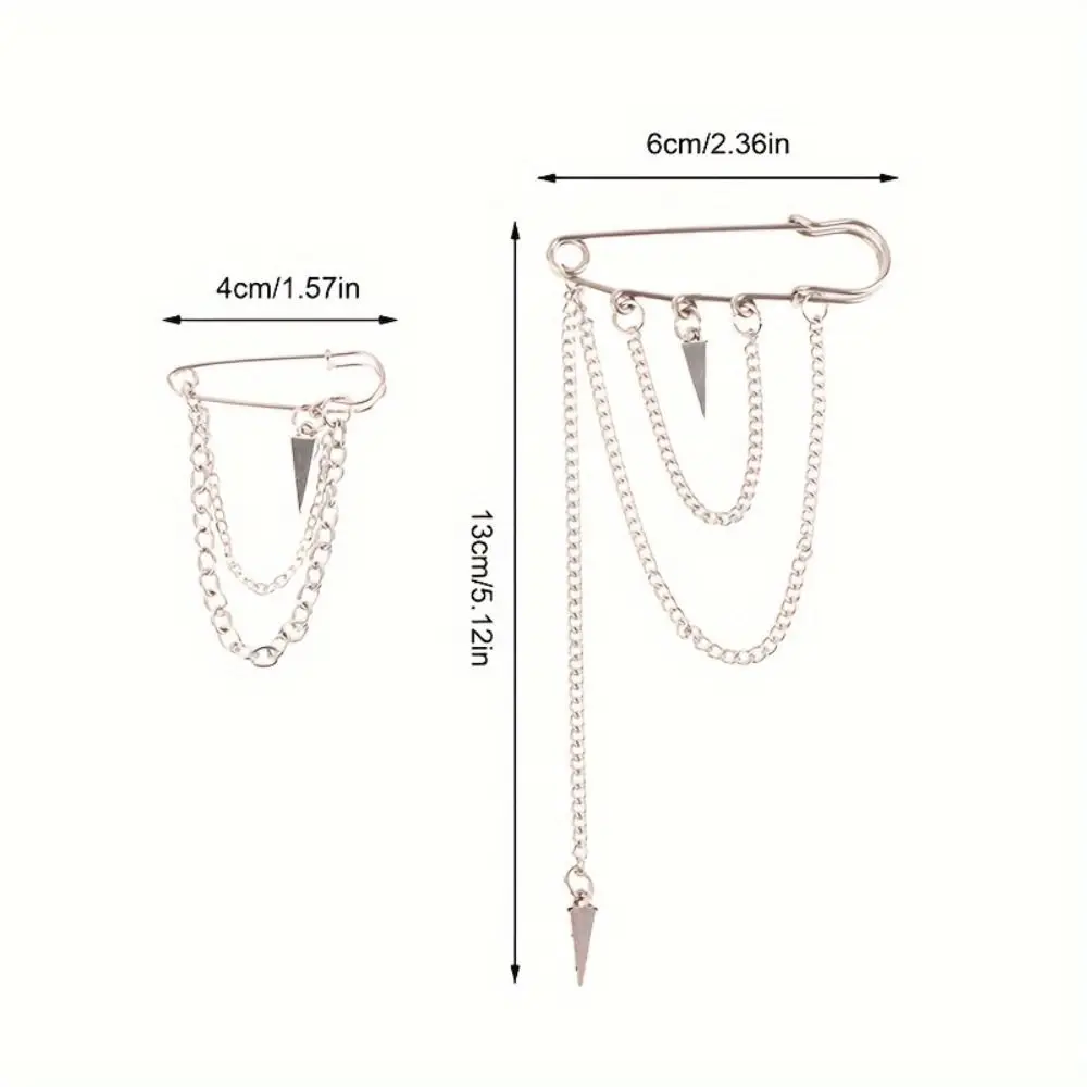 Retro Punk Star Croce Catena Spilla Multi-strato Catena di metallo Maglione Collare Clip Catena in vita Nappa Ciondolo Spilla Gioielli Donna