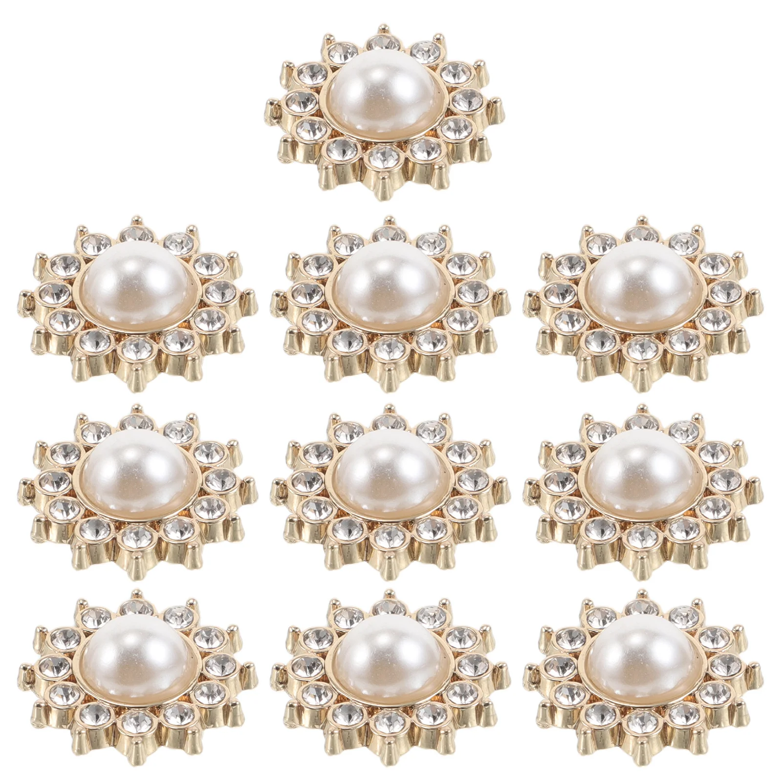 

10pcs Pearl Buttons Elegant Alloy Vintage Metal Button Covers for Women Coats Sewing Retro Decor Clothes Accessories