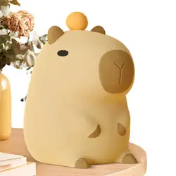 Cute Cartoon Capybara Silicone Night Light USB Rechargeable Timing Dimming Sleep Night Lamp for Children's Room Decor