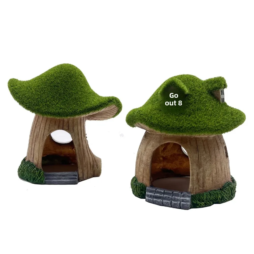 Aquarium Decoration Imitation Mountain Landscape Stone Cover Aquarium Ornaments Resin Figurines Algae Mushroom House Decor