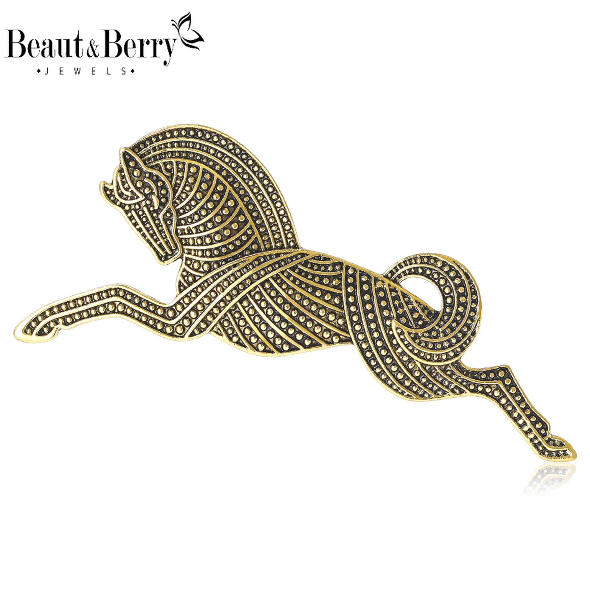 Fashion Medieval Horse Brooches for Women Unisex Animal Pins Casual Party Accessories Luxury New Year Gifts Friends Decoration