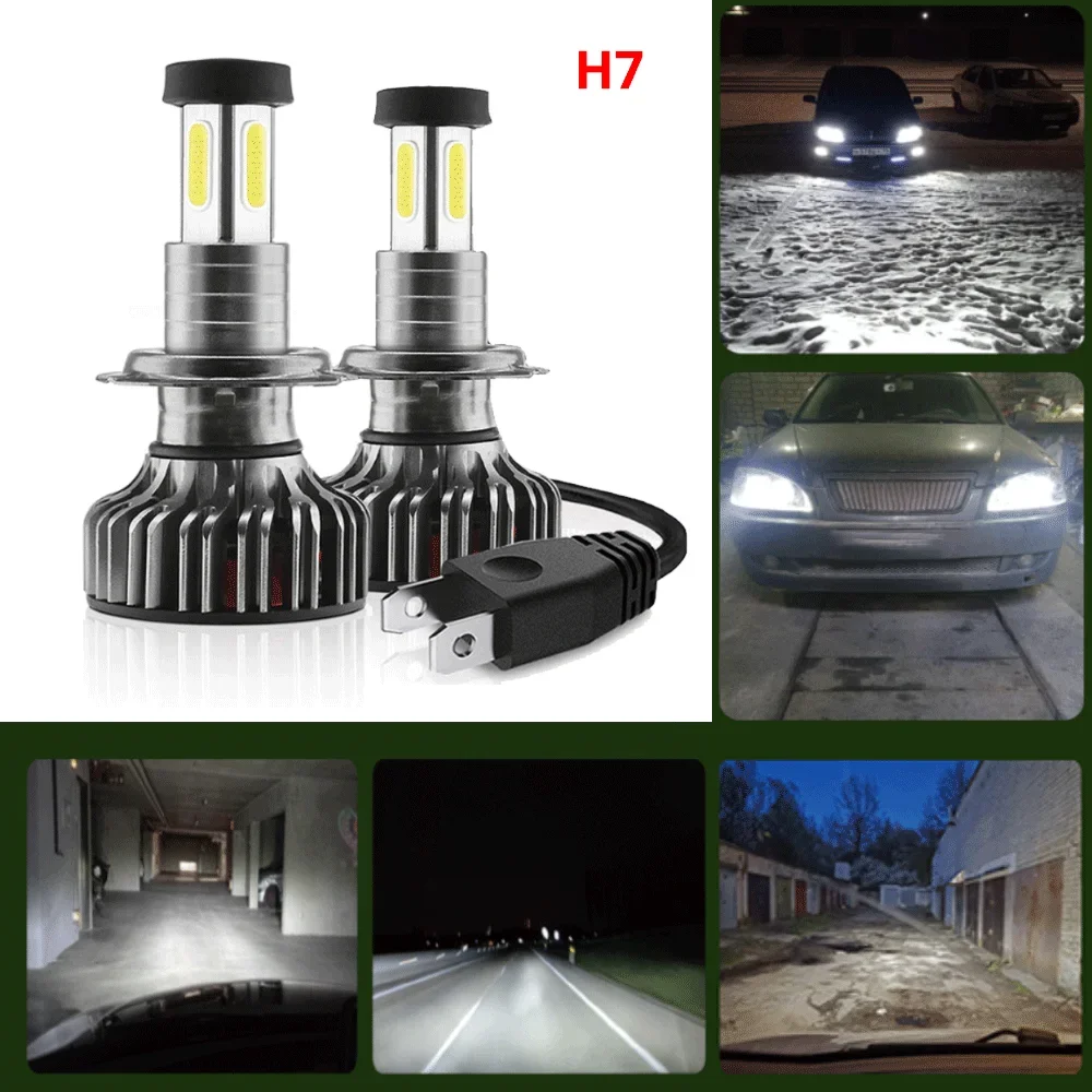 

2X 2020 X3 Fog Light LED Headlight Kit H7 9005 Plug Play 360 Degree Turbo Cool Fan IP70 Head Lamp Daylight 6000k 12v Waterproof
