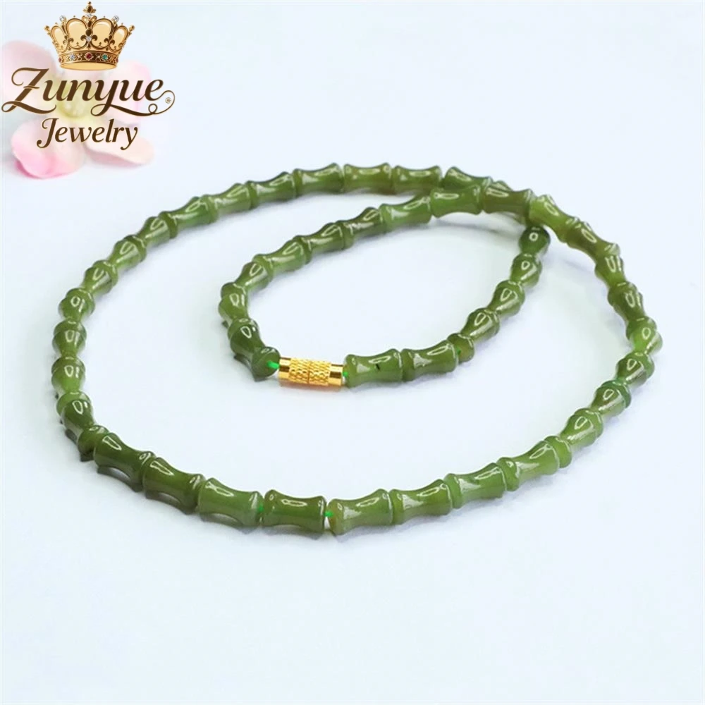 

Natural Stone Hetian Jade Fine Water Bamboo Necklace Luxury Quality Jewelry Fashion Jewelry Exquisite Elegant Charms Popular
