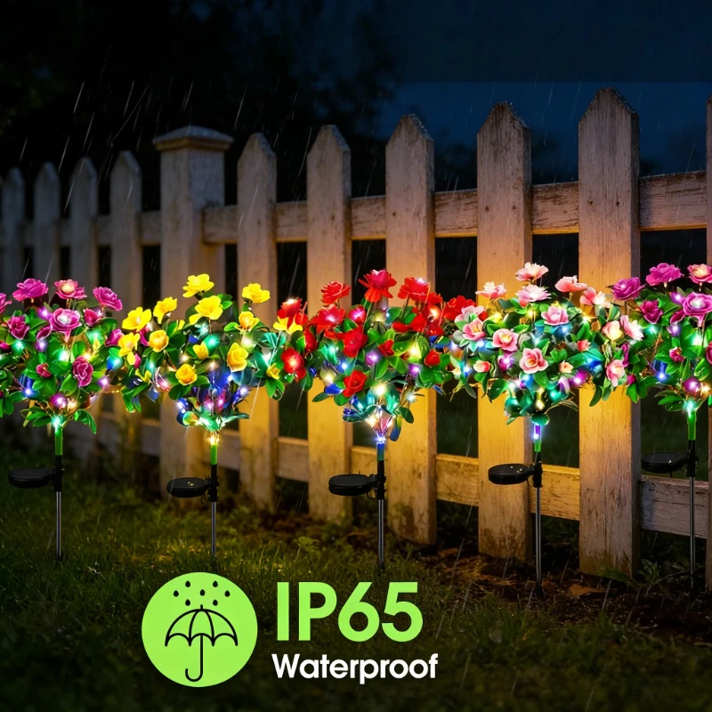 Luces Solares LED con Forma de Rododendro, Lámpara Impermeable para Jardín, Camino, Paisaje, Decoración para Festivales, Bodas, Jardín y Patio