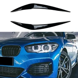 2Pcs/set Headlight Cover Eyelid Gloss Black Eyebrow For BMW 2015-2018 F20 F21 1-Series 116i 118i 120i 125i 128i Hatchback