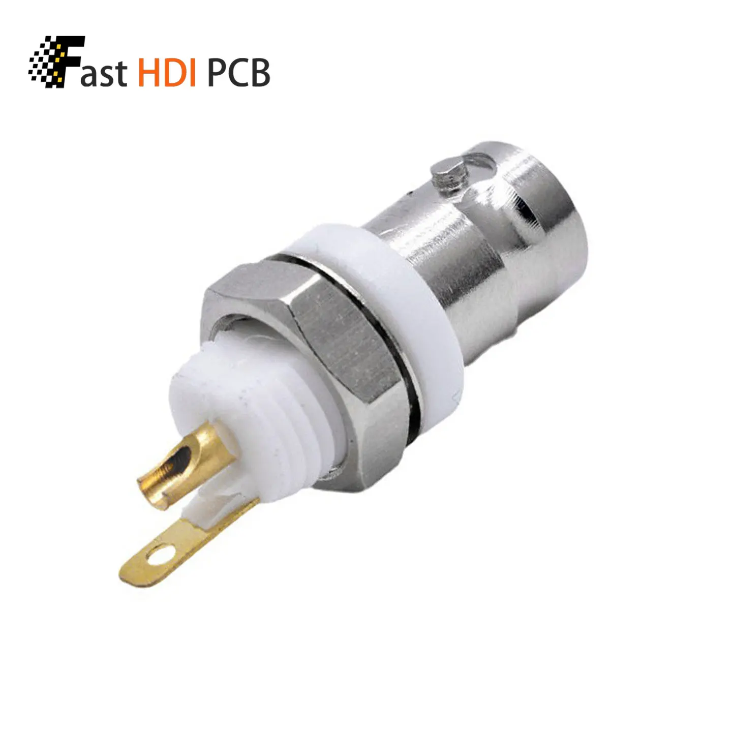 BNC Female Panel Mount Connector BNC-KY 50 Ohm Insulated Jack Solder Type with White Dielectric for CCTV Camera Antenna RF Test