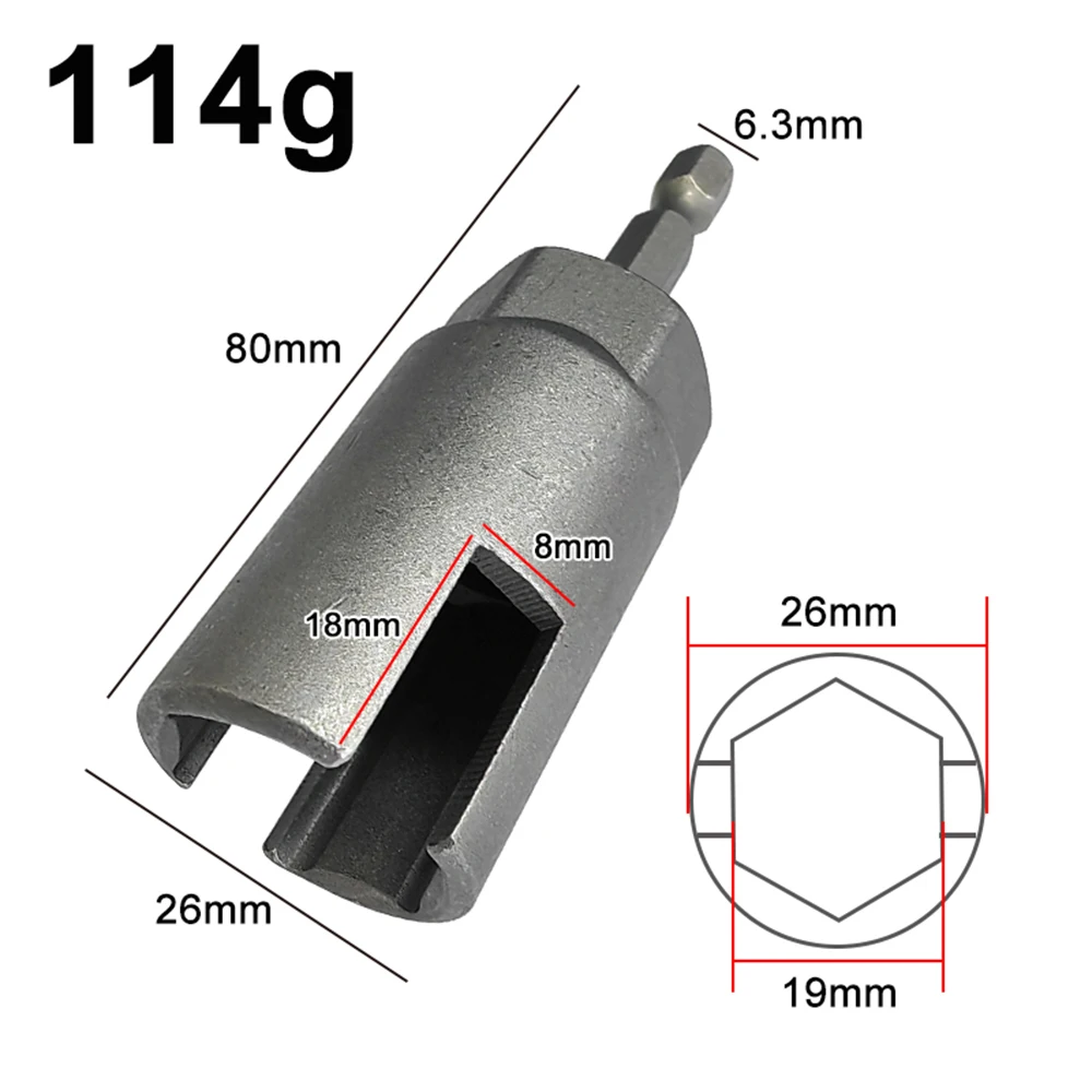 내추럴 컬러 슬롯 소켓 육각 핸들, 전기 스크루 드라이버, 나비 구멍 렌치, 익스텐션 도구 액세서리, 80mm, 1PC